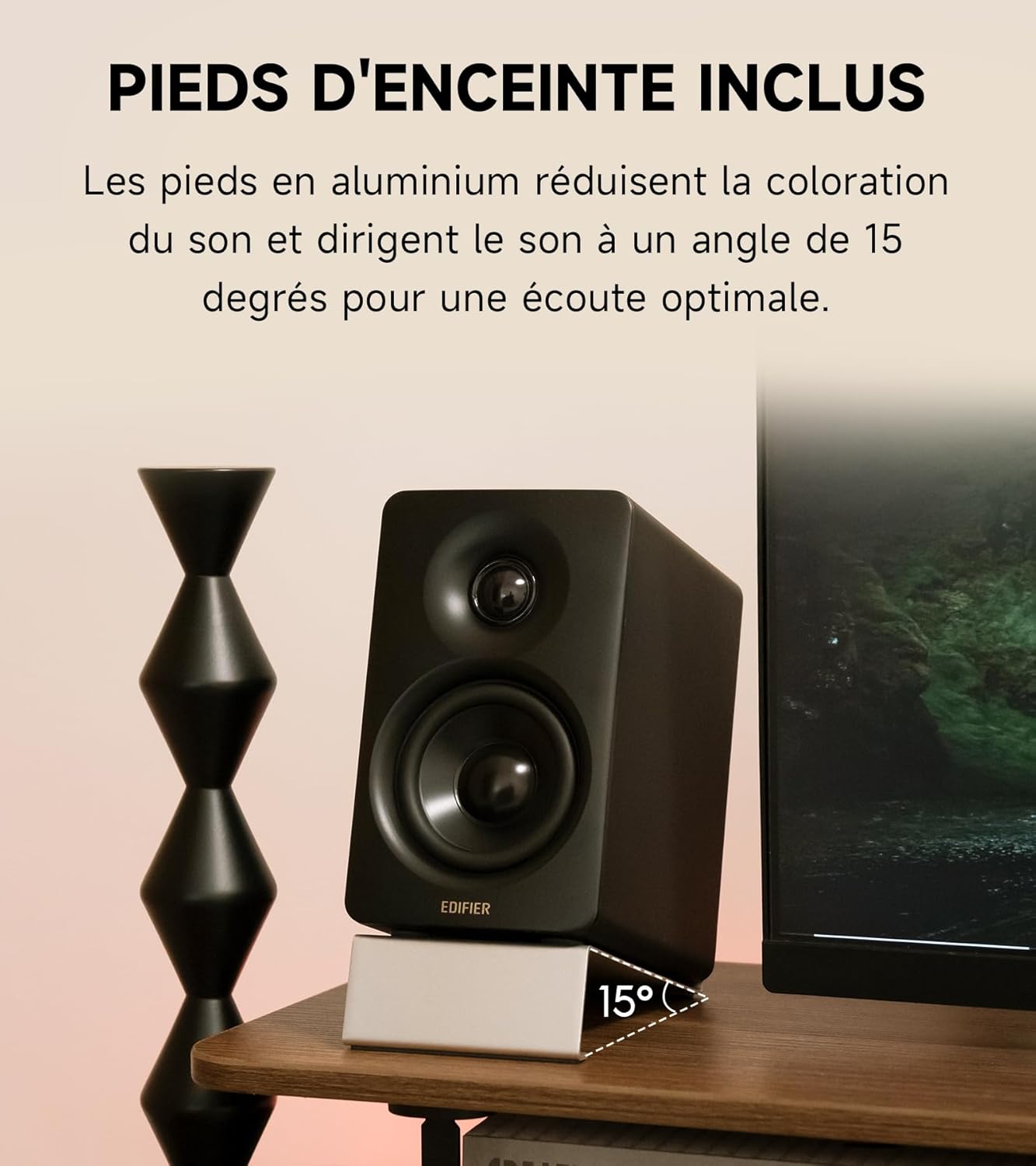 Edifier M60 2.0 Haut-parleurs Bibliothèque, Bluetooth 5.3, 66W RMS
