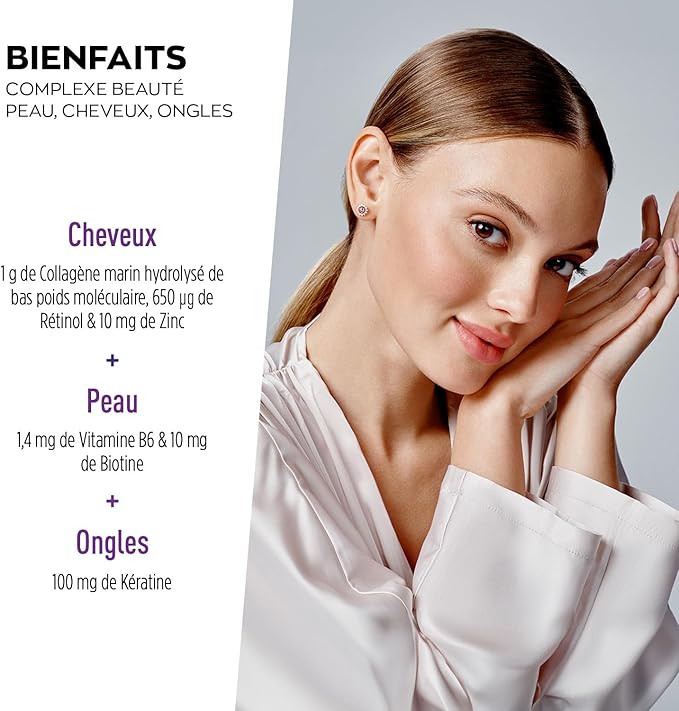 GRANIONS COLLAGENE MARIN | RETINOL + BIOTINE + KERATINE + ZINC - Collagene Complexe Beauté