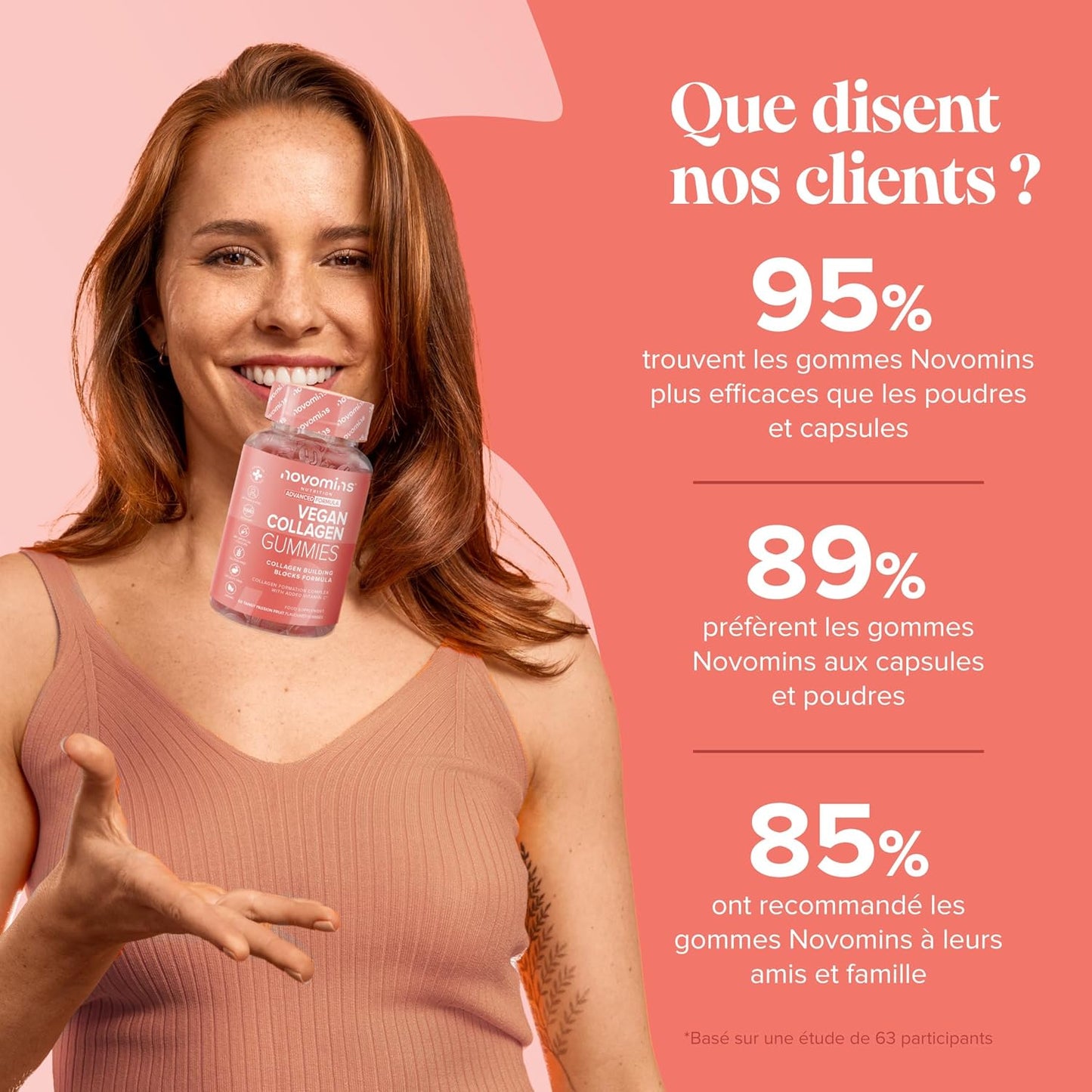 Vegan Collagène - Gummies de Vegan Collagene et Acide Hyaluronique, Vitamine C & Biotine - Sans Gluten