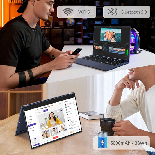 15,6 Pouces Ordinateur Portable 2 en 1 Écran Tactile avec Core i3 8100Y Processeur