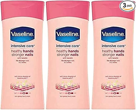 3 x Vaseline Crème pour les mains - Healthy Hands &amp; Stronger Nails - 200ml