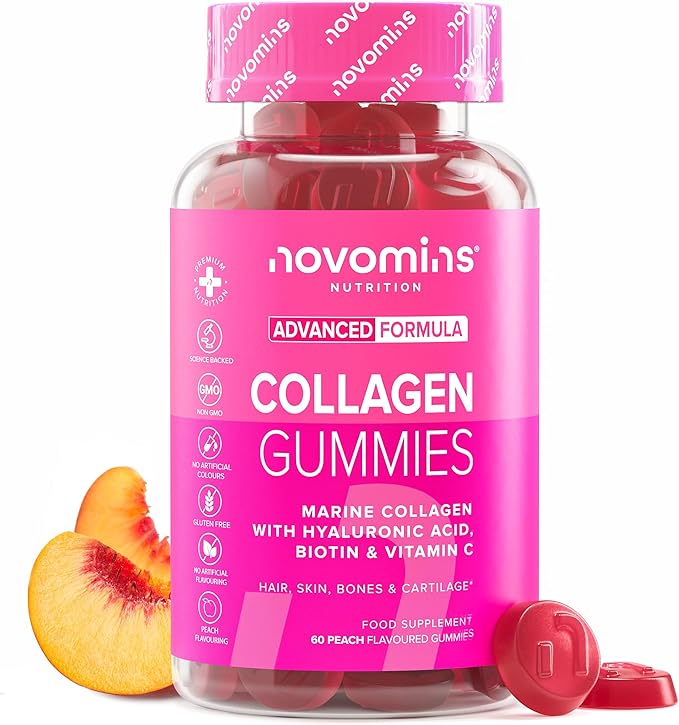 Collagene Marin et Acide Hyaluronique - Gummies de Collagène avec Vitamine C &amp; Biotine