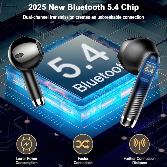 Ecouteurs Bluetooth sans Fil, Écouteurs Bluetooth 5.4 2026 Écouteurs sans Fil avec 4 ENC Réduction de Bruit Mic