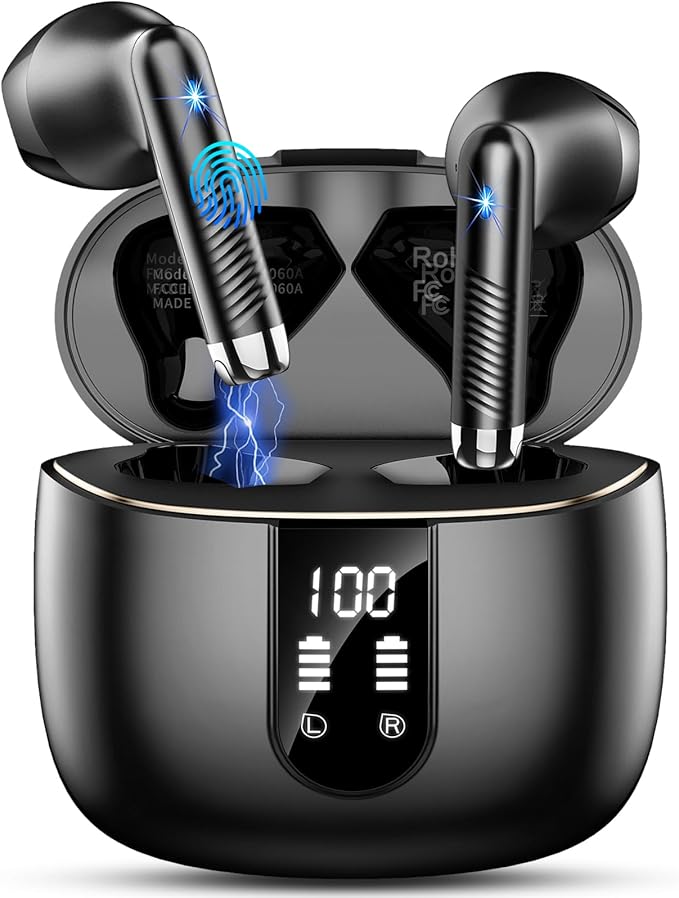 Ecouteurs Bluetooth sans Fil, Écouteurs Bluetooth 5.4 2026 Écouteurs sans Fil avec 4 ENC Réduction de Bruit Mic