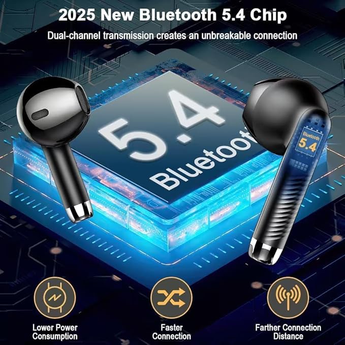 Ecouteurs Bluetooth sans Fil, Écouteurs Bluetooth 5.4 2026 Écouteurs sans Fil avec 4 ENC Réduction de Bruit Mic