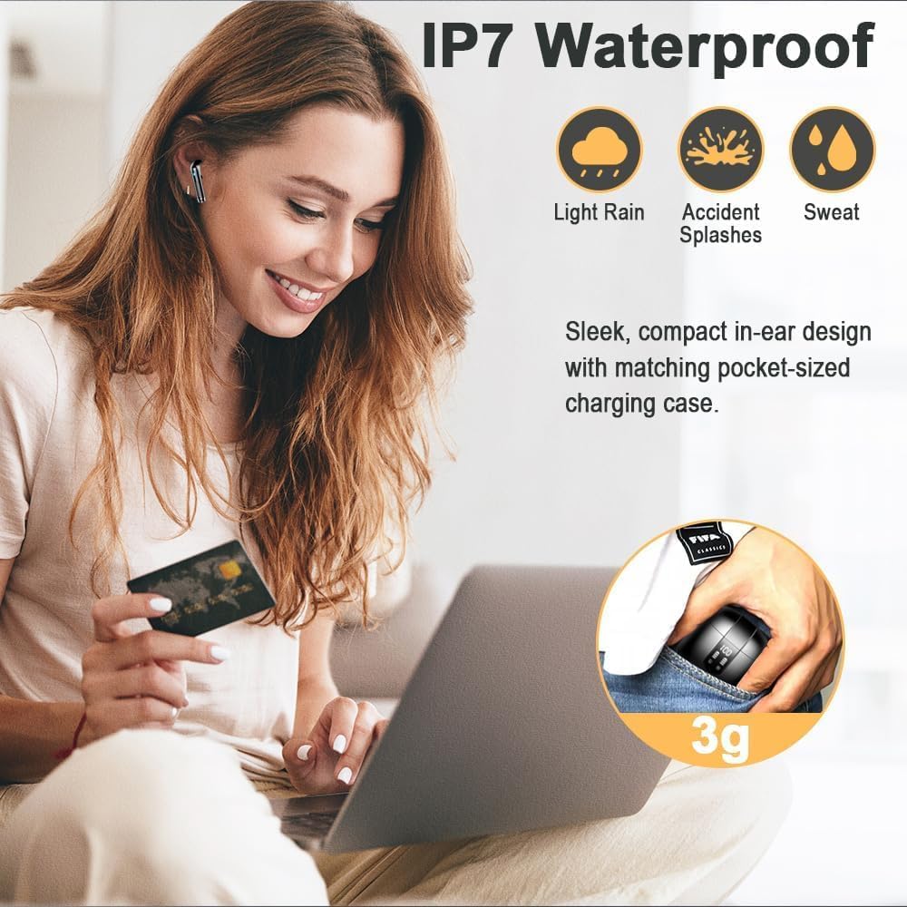 Ecouteurs Bluetooth sans Fil, Écouteurs Bluetooth 5.4 2026 Écouteurs sans Fil avec 4 ENC Réduction de Bruit Mic