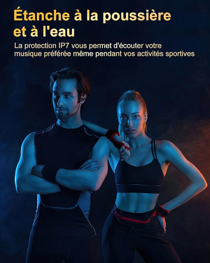 Ecouteurs Bluetooth sans Fil Sport, 2026 Headphones 5.4 HiFi Stéréo, Ecouteurs sans Fil avec ENC Mic