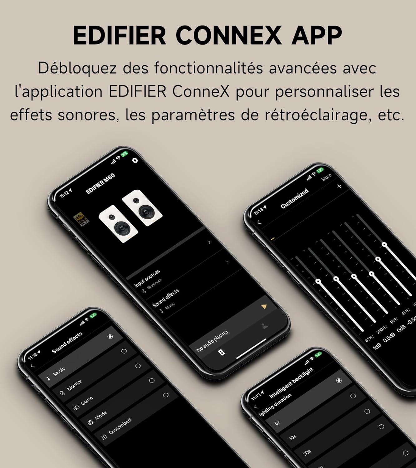 Edifier M60 2.0 Haut-parleurs Bibliothèque, Bluetooth 5.3, 66W RMS