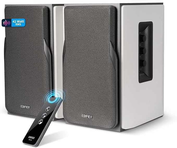 Edifier R1380T - Enceintes Studio Bibliothèque Actives, Télécommande IR