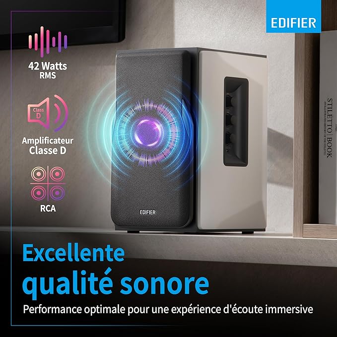 Edifier R1380T - Enceintes Studio Bibliothèque Actives, Télécommande IR