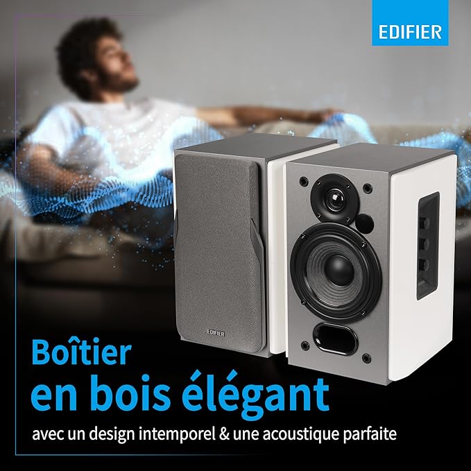 Edifier R1380T - Enceintes Studio Bibliothèque Actives, Télécommande IR