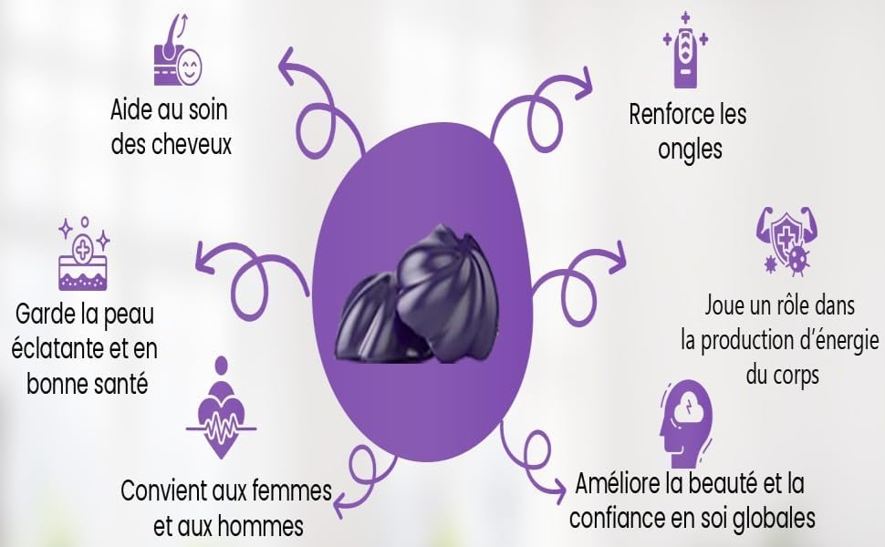 Gommes Biotine 6000 mcg | Cheveux, Peau &amp; Ongles | 90 Gummies | 3 Mois | Avec Collagène