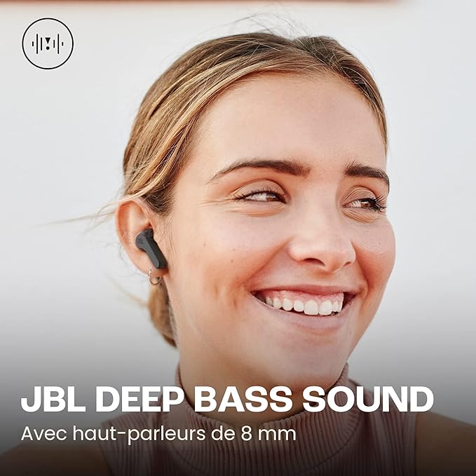 JBL Wave Beam, Écouteurs Intra-Auriculaires sans Fil, Résistance à l'Eau IP54 et IPX2
