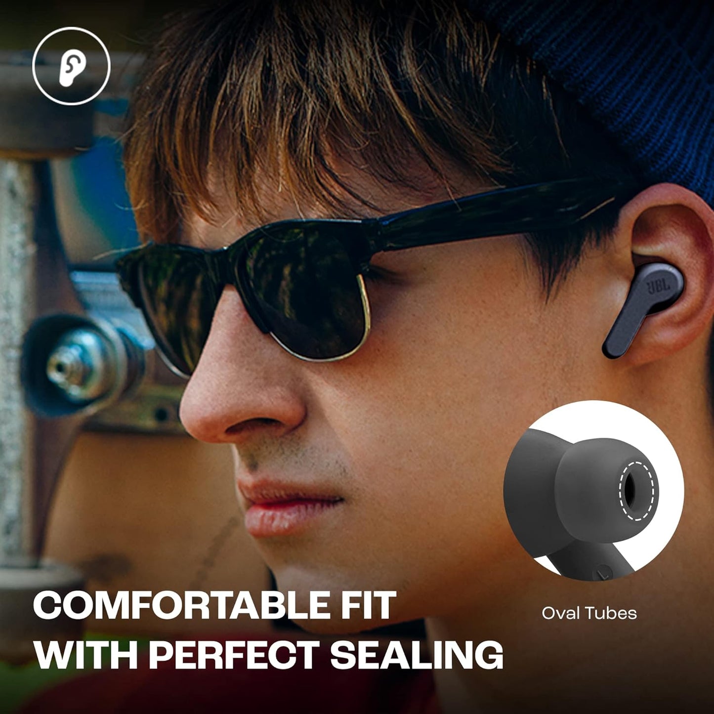 JBL Wave Beam, Écouteurs Intra-Auriculaires sans Fil, Résistance à l'Eau IP54 et IPX2
