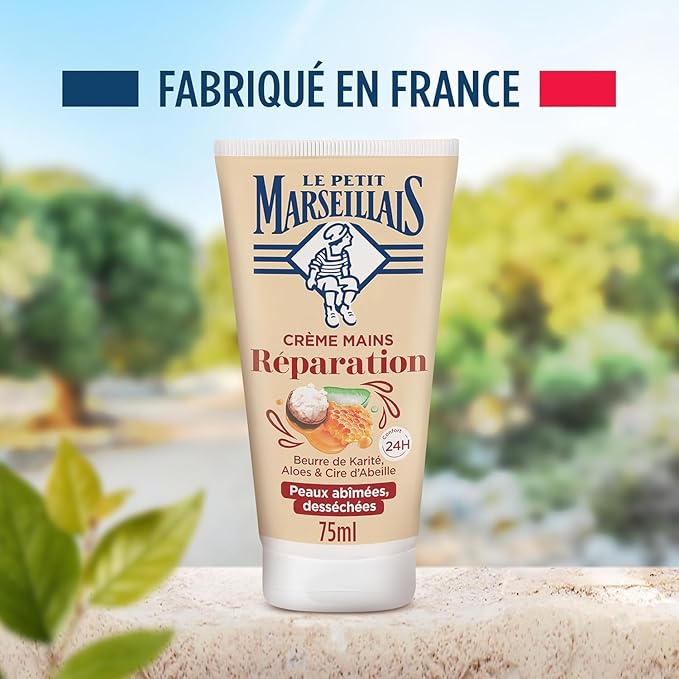 Le Petit Marseillais - Crème Mains Réparation Peaux Abîmées et Desséchées (lot de 2 tubes de 75 ml)