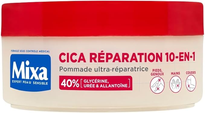 Mixa Expert Peau Sensible - Pommade Ultra-Réparatrice Cica Réparation 10-en-1 - Peaux Extra Sèches et Rugosités