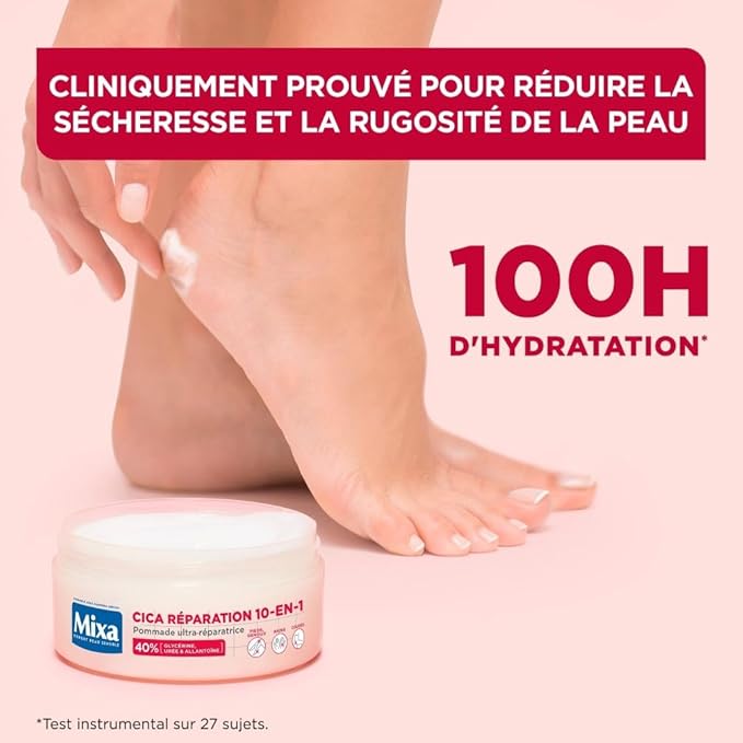 Mixa Expert Peau Sensible - Pommade Ultra-Réparatrice Cica Réparation 10-en-1 - Peaux Extra Sèches et Rugosités