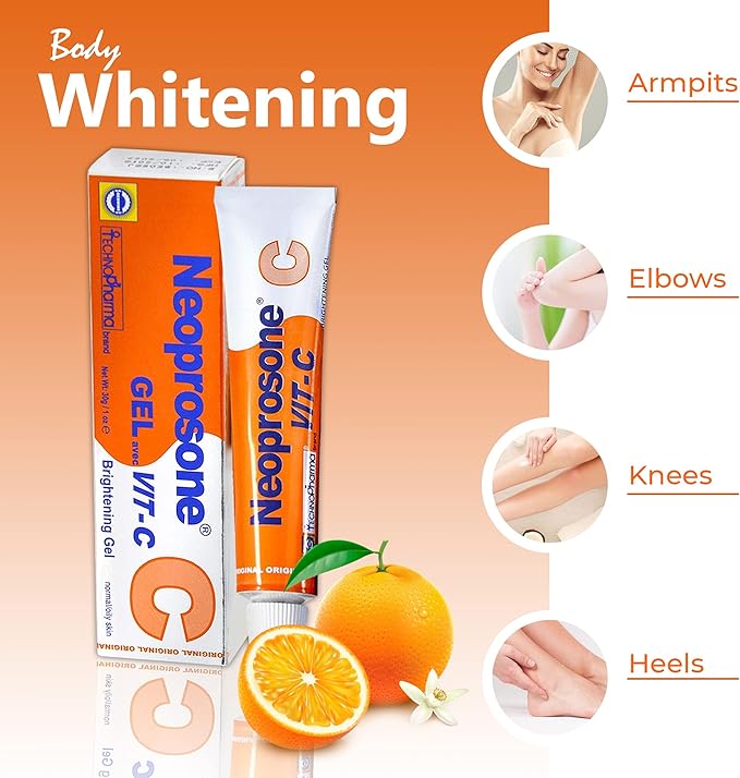NEOPROSONE, Gel à la vitamine C - 1 Fl oz / 30 ml - Gel Crème Éclaircissant pour le Cou