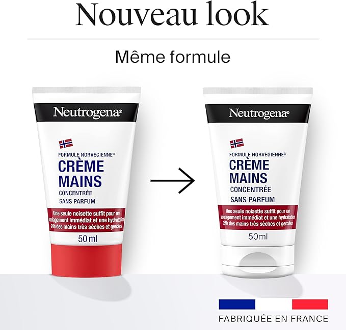 Neutrogena – Crème Mains Concentrée Sans Parfum Formule Norvégienne (lot de 2 tubes de 50 ml)