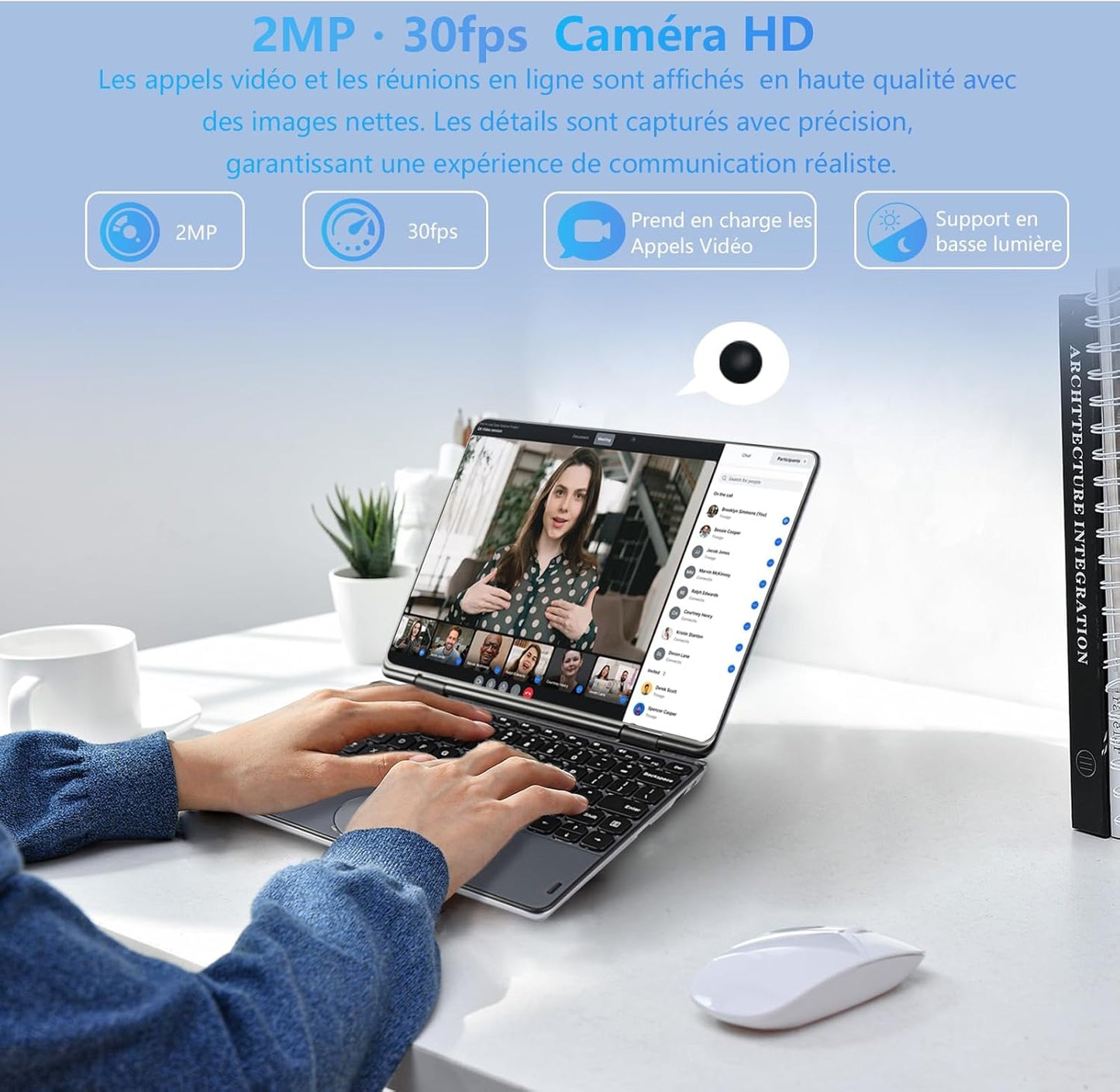 Ordinateur Portable Convertible 2-en-1 À Écran Tactile De 11 Pouces, Celeron N100, 16 Go DDR4