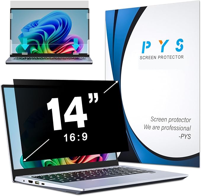 PYS Filtre écran Confidentialité 14 Pouces 16:9 - Protecteur d'écran Anti Espion
