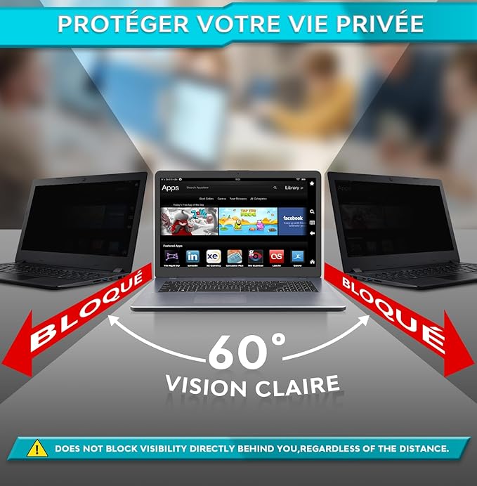 PYS Filtre écran Confidentialité 14 Pouces 16:9 - Protecteur d'écran Anti Espion