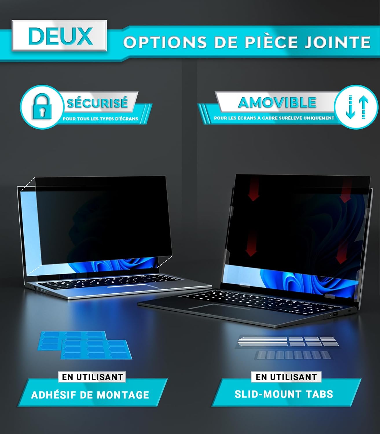 PYS Filtre écran Confidentialité 14 Pouces 16:9 - Protecteur d'écran Anti Espion