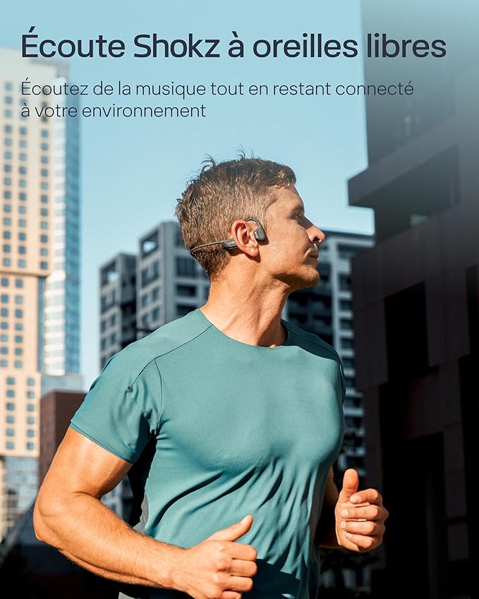 SHOKZ Casque à Conduction Osseuse OpenRun Pro 2, Écouteurs sans Fil Bluetooth 5.3