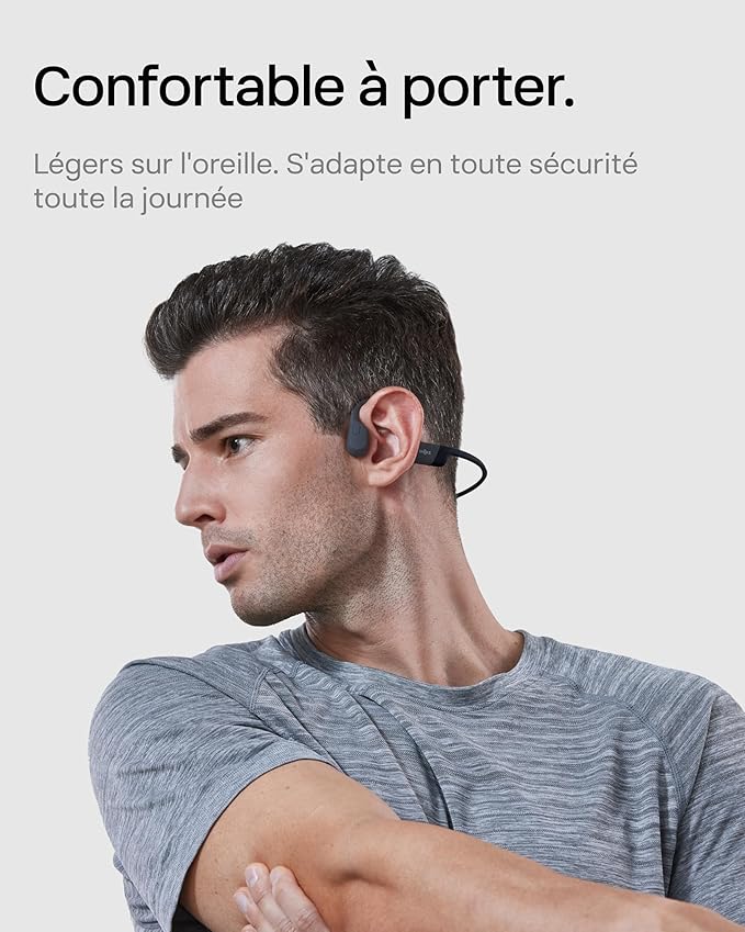 SHOKZ OpenRun Mini Casque à Conduction osseuse, écouteurs Bluetooth Oreilles Libres pour Le Sport