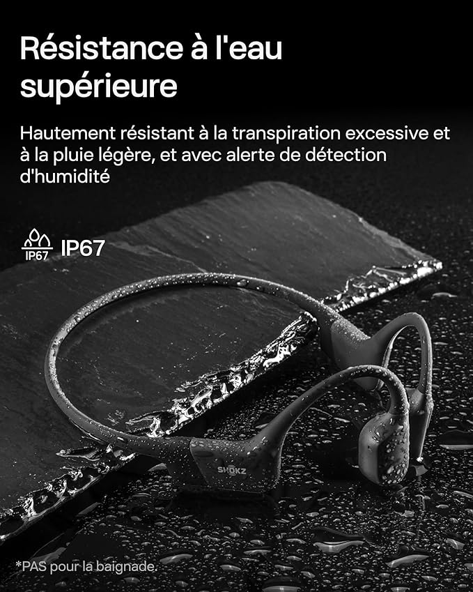 SHOKZ OpenRun Mini Casque à Conduction osseuse, écouteurs Bluetooth Oreilles Libres pour Le Sport