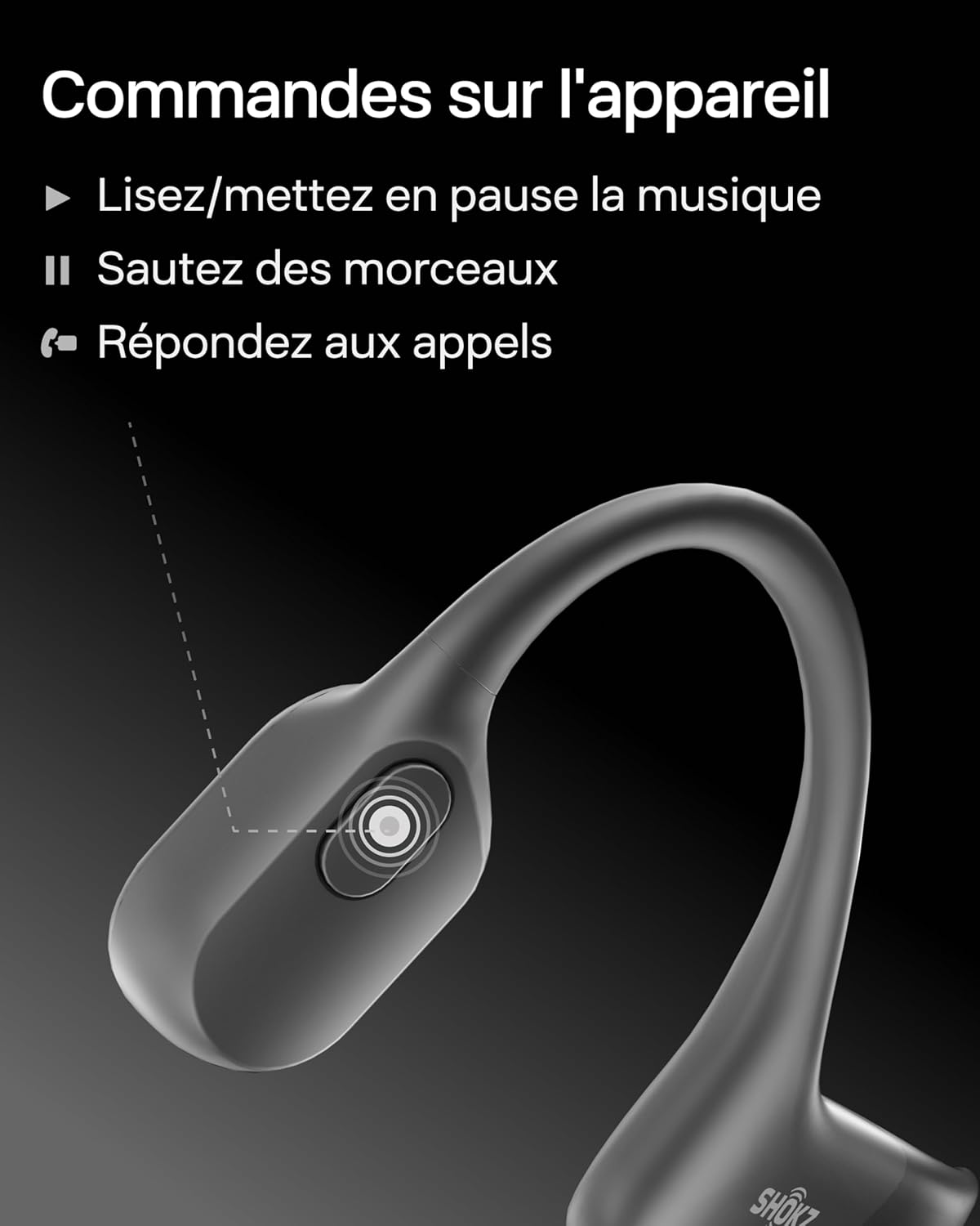 SHOKZ OpenRun Mini Casque à Conduction osseuse, écouteurs Bluetooth Oreilles Libres pour Le Sport