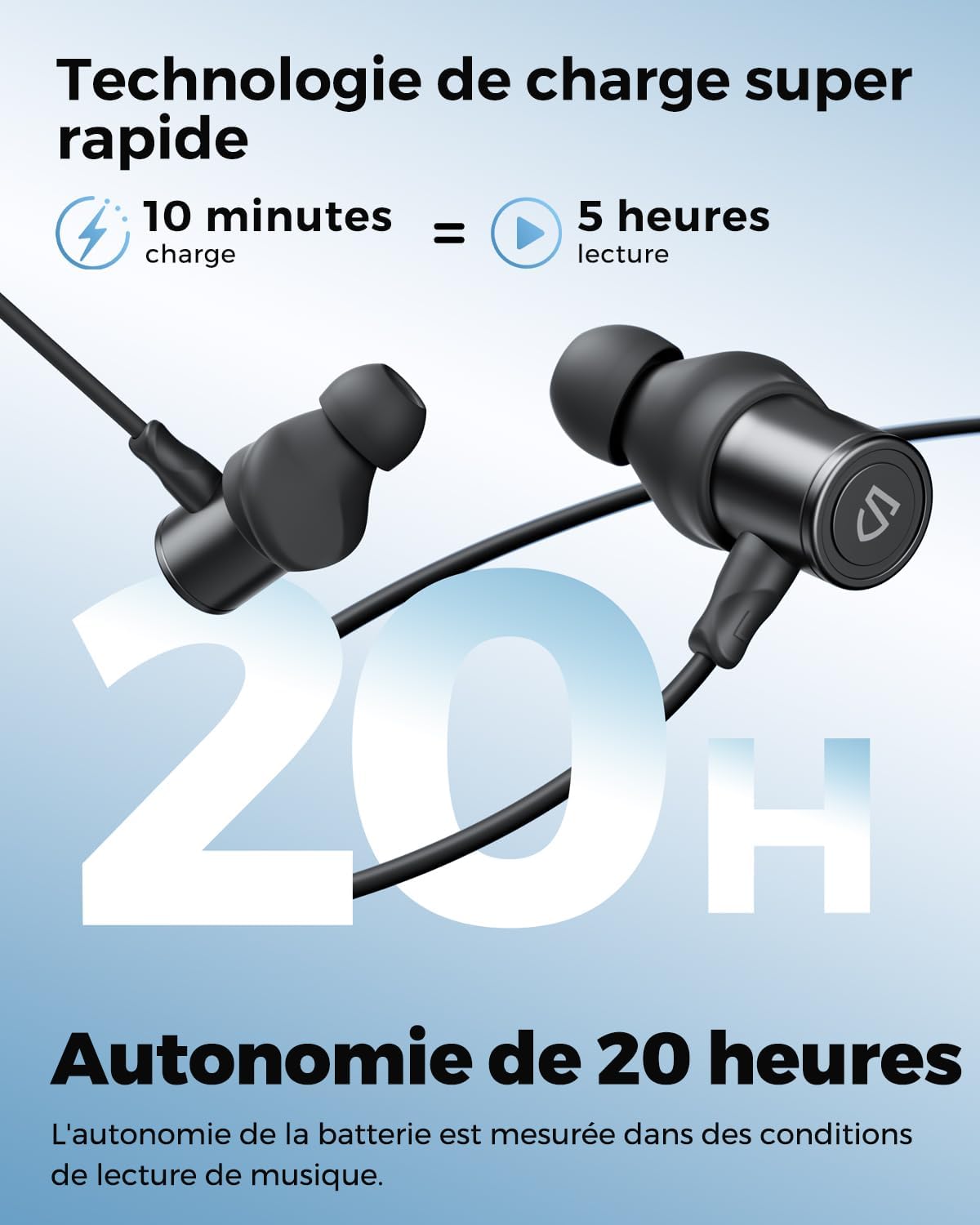 SoundPEATS Q40HD Casque Bluetooth à Collier, Écouteurs sans Fil Hi-Res Audio avec LDAC