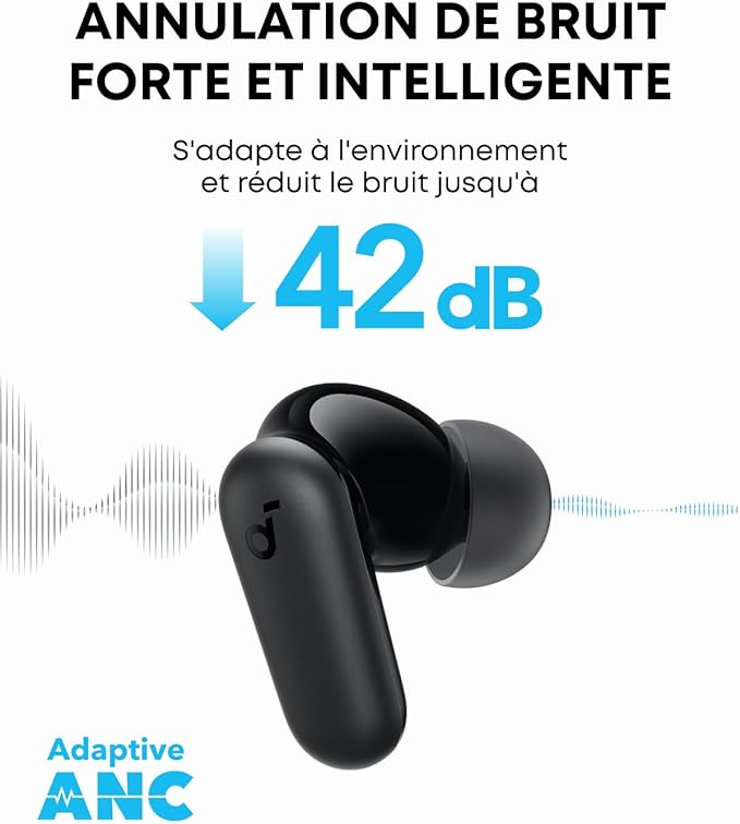 Soundcore Ecouteurs Bluetooth sans Fil P30i by Anker, Écouteurs sans Fil Reduction de Bruit Forte et Intelligente