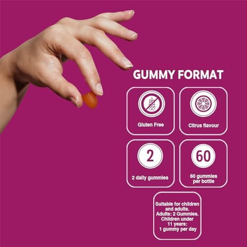 VITALDIN Biotine &amp; Collagène Gummies – Beauté Complément – 2.500 mcg Biotine, Vitamines C et E – 60 Gommes