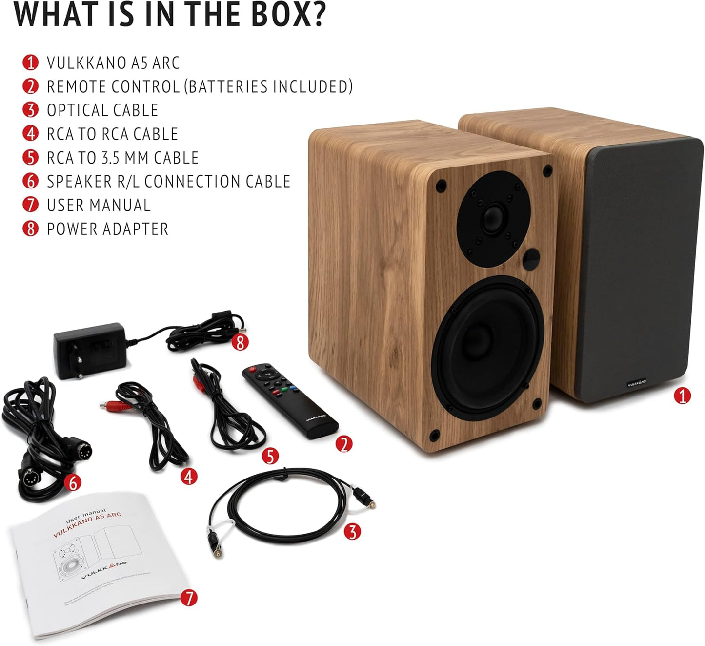 VULKKANO A5 Arc Enceintes Monitoring Active avec Woofer 5.25", Bluetooth 5.0
