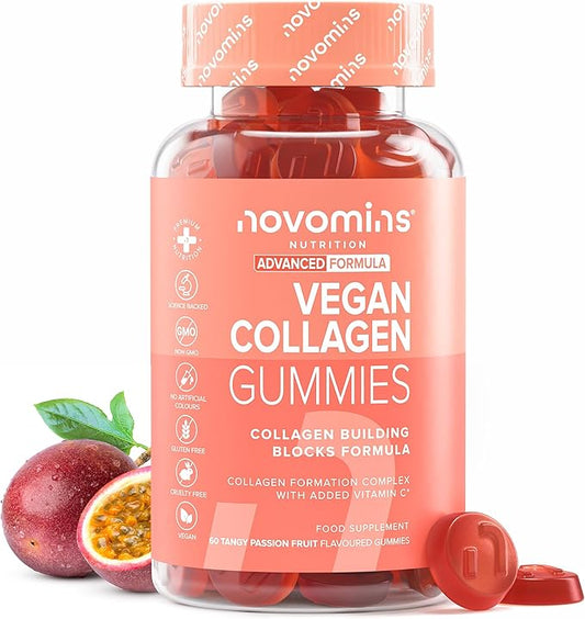 Vegan Collagène - Gummies de Vegan Collagene et Acide Hyaluronique, Vitamine C &amp; Biotine - Sans Gluten