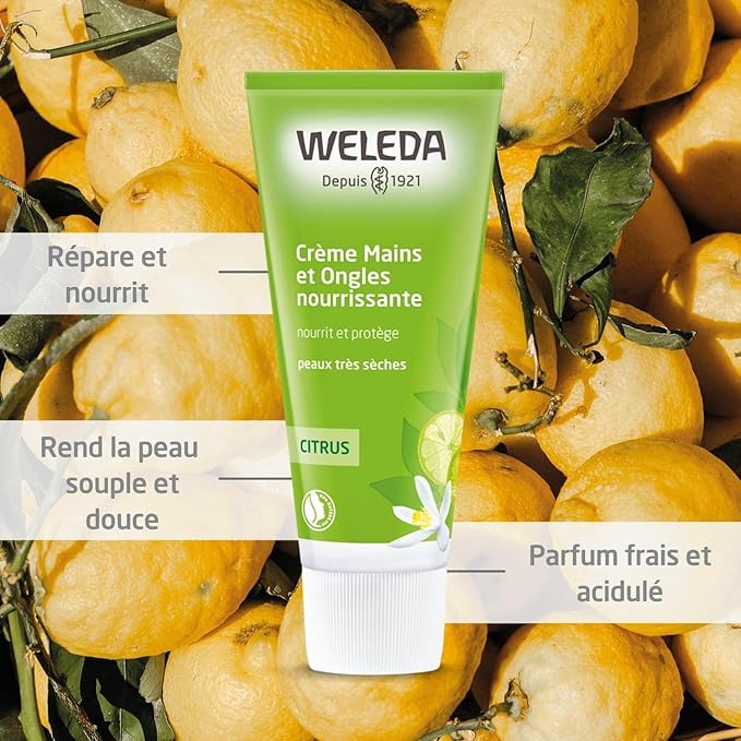 WELEDA - Crème Mains et Ongles nourrissante Citrus - Pour apaiser et adoucir les mains sèches