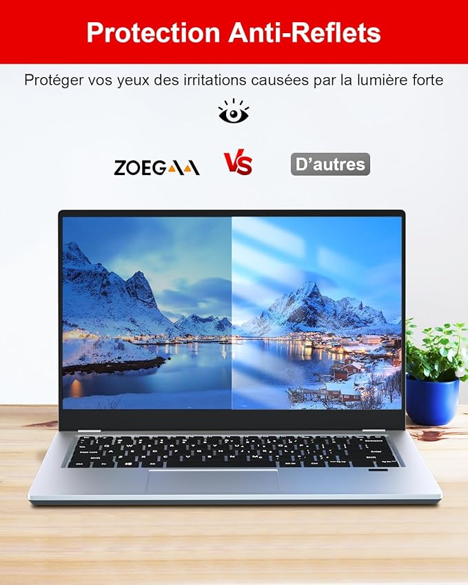 ZOEGAA 360° Filtre de Confidentialité 13.3 Pouces 16:9,New 2025 Protection Ecran Anti-Espion
