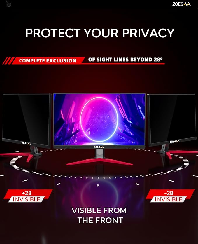ZOEGAA Écran de confidentialité pour ordinateur 16:9 de 71,1 cm - Amovible