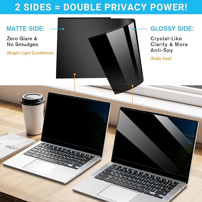ZOEGAA Écran de confidentialité pour ordinateur portable 14" 16:9
