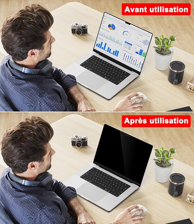 ZOEGAA Filtre de Confidentialité 360° pour Écran d'Ordinateur Portable MacBook Air 13,6 Pouces
