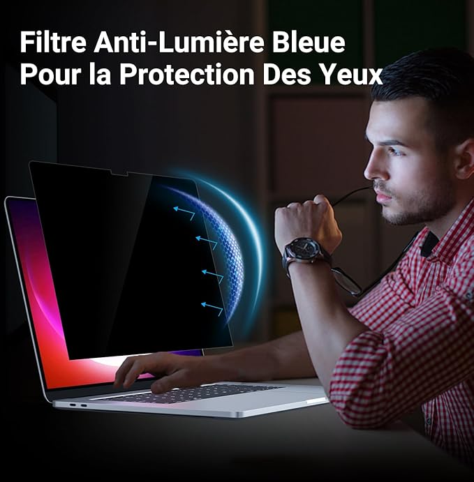 ZOEGAA Filtre de Confidentialité 360° pour Écran d'Ordinateur Portable MacBook Air 15,3 Pouces (2023-2025,M2,M3,M4)