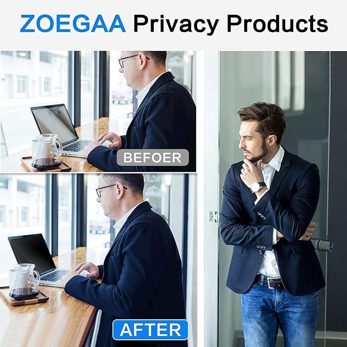 ZOEGAA Filtre de confidentialité pour ordinateur portable 14" - Compatible avec HP Dell, Acer, Asus, Samsung