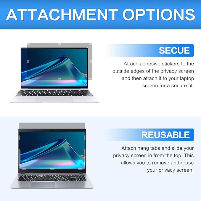 ZOEGAA Filtre de confidentialité pour ordinateur portable 14" - Compatible avec HP Dell, Acer, Asus, Samsung